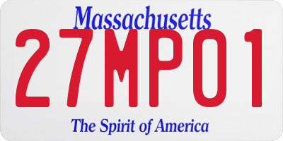 MA license plate 27MP01