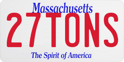 MA license plate 27TONS