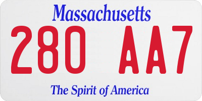 MA license plate 280AA7