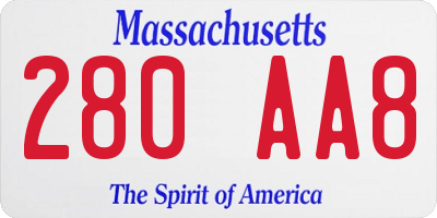 MA license plate 280AA8