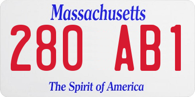MA license plate 280AB1