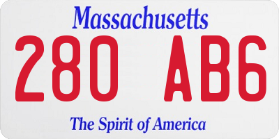 MA license plate 280AB6