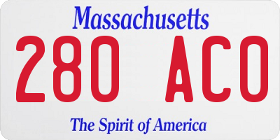 MA license plate 280AC0