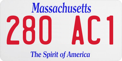 MA license plate 280AC1