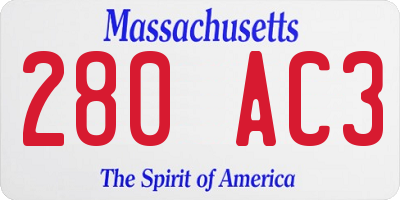 MA license plate 280AC3