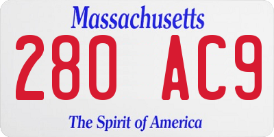 MA license plate 280AC9