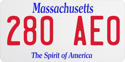 MA license plate 280AE0