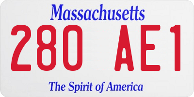 MA license plate 280AE1