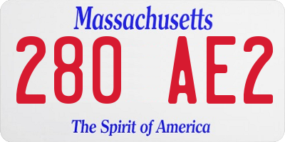 MA license plate 280AE2