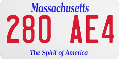 MA license plate 280AE4