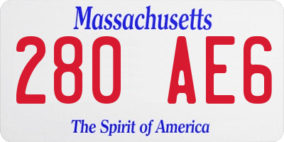 MA license plate 280AE6