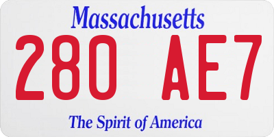 MA license plate 280AE7