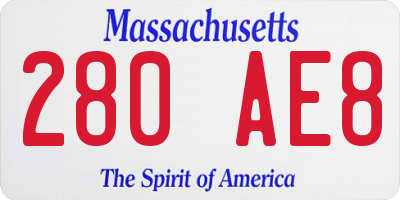 MA license plate 280AE8