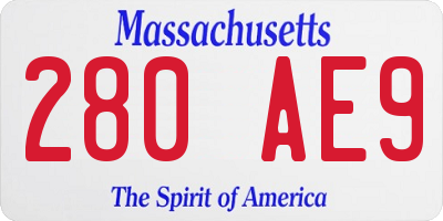 MA license plate 280AE9