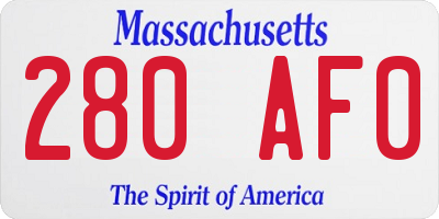 MA license plate 280AF0