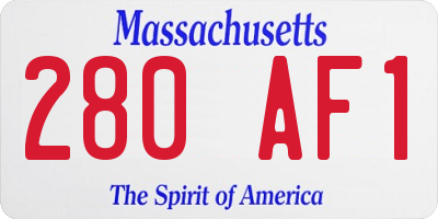 MA license plate 280AF1