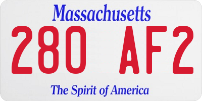 MA license plate 280AF2