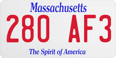 MA license plate 280AF3