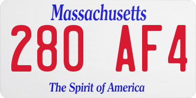 MA license plate 280AF4