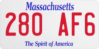 MA license plate 280AF6