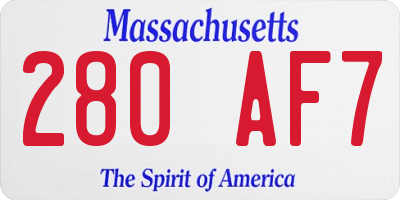 MA license plate 280AF7