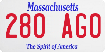 MA license plate 280AG0