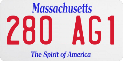 MA license plate 280AG1