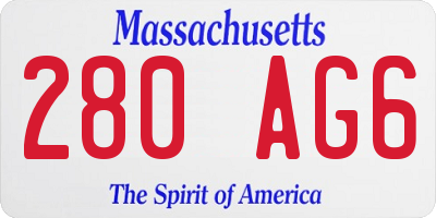MA license plate 280AG6
