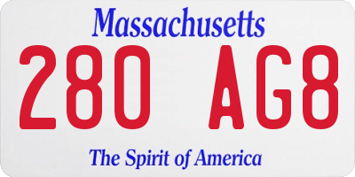 MA license plate 280AG8