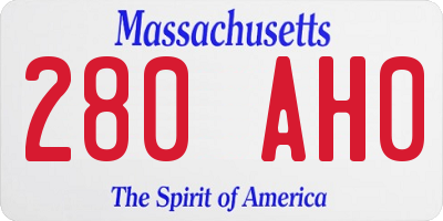 MA license plate 280AH0