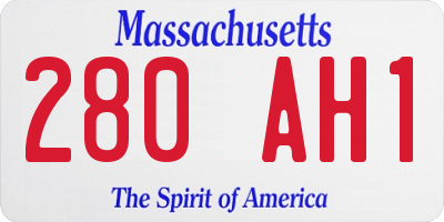 MA license plate 280AH1