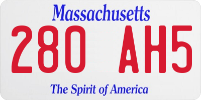 MA license plate 280AH5