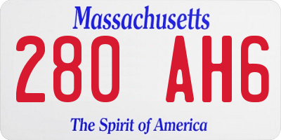 MA license plate 280AH6