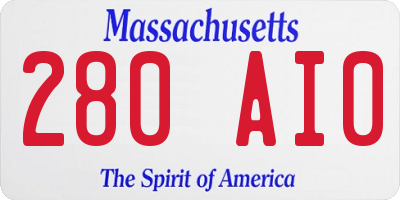 MA license plate 280AI0