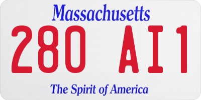 MA license plate 280AI1