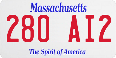 MA license plate 280AI2