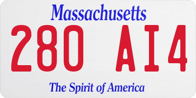 MA license plate 280AI4