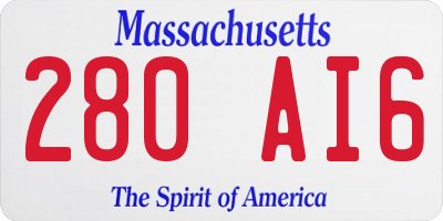 MA license plate 280AI6