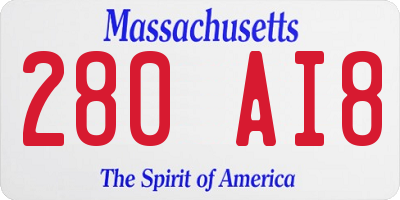MA license plate 280AI8