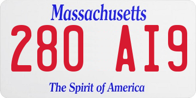 MA license plate 280AI9