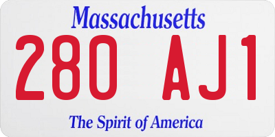 MA license plate 280AJ1
