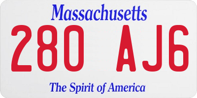 MA license plate 280AJ6