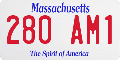 MA license plate 280AM1