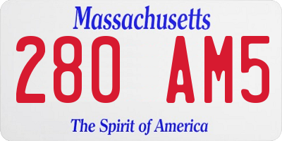 MA license plate 280AM5