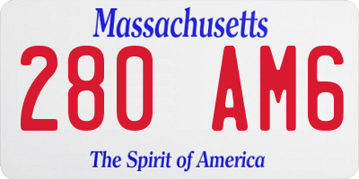 MA license plate 280AM6