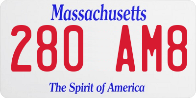 MA license plate 280AM8