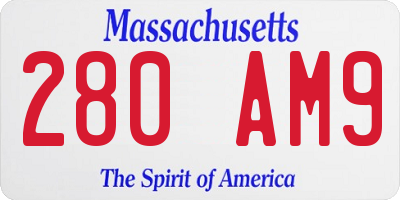 MA license plate 280AM9