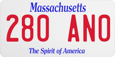 MA license plate 280AN0