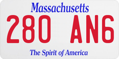 MA license plate 280AN6