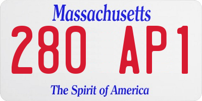 MA license plate 280AP1